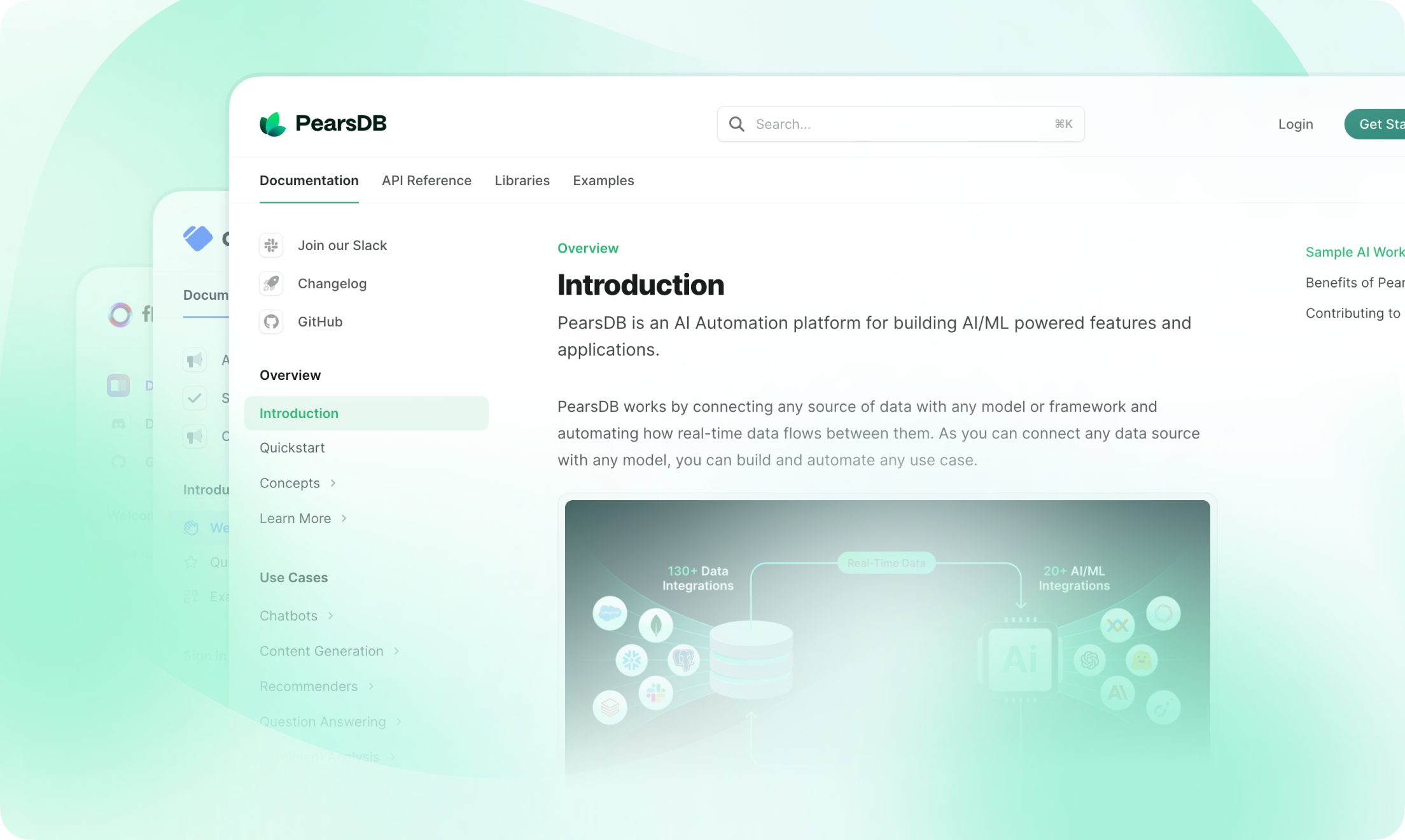 Screenshot of the PearsDB Introduction page as an example of an image in an Update component.